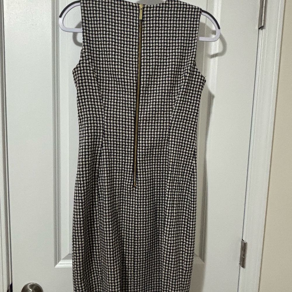 Calvin Klein Black and White Houndstooth Midi Sheath Dress - Picture 3 of 3